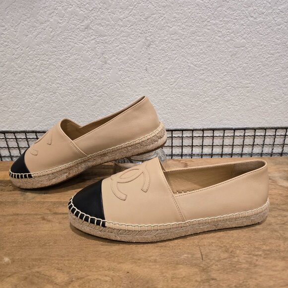 Chanel Leather Espadrilles Sz 38 (US-7.5) - Picture 3 of 4